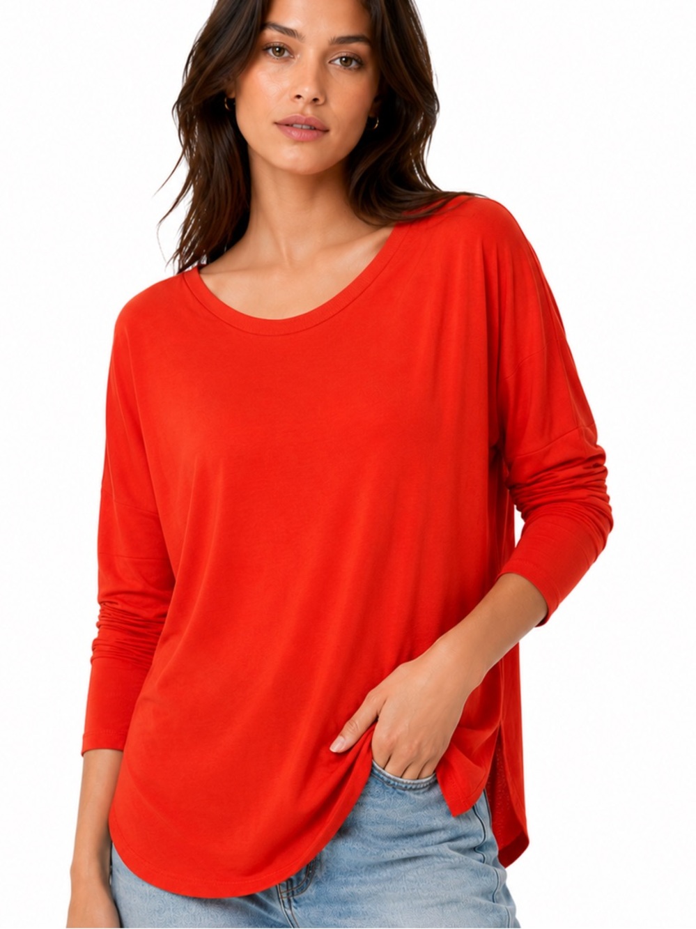 Aritzia Babaton Long Sleeve Scoop Neck Top